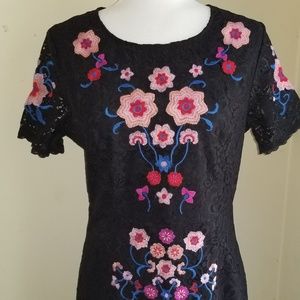 Free Generation Floral Embroidery Lace Dress.